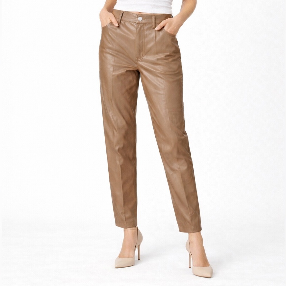Abercrombie & Fitch Women’s Faux Leather 90s Straight Pants Size 26‎ High Rise